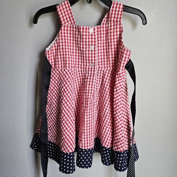 Rare Editions Red, White & Blue Polka Dot Dress ❤️ 18 Months - Picture 3 of 5